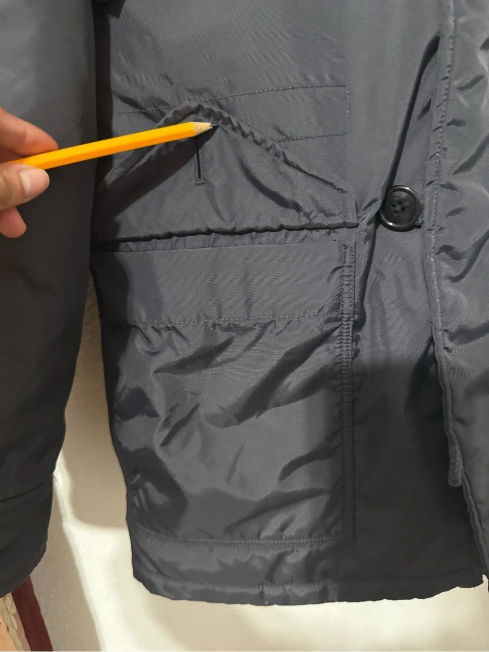 J. Crew jacket Hooded Parka in midnight Navy blue